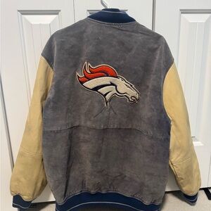 Rare leather and suede Carl banks Denver broncos jacket